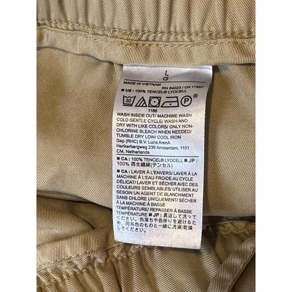 Banana Republic Women’s Jogger Cargo Pants L Tan Tencel Lyocell Pull-On - Picture 6 of 10